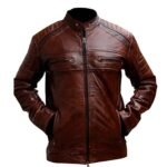 Men Brown Real Leather Vintage Motorcycle Jacket