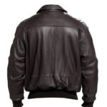 Dark Brown Aviator Genuine Leather Jacket - Image 3