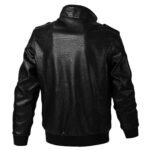 Men's Black Bomber Aviator Leather Jacket - Image 3