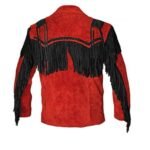 Red And Black Suede Jacket In Leather - Image 3