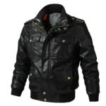 Men's Black Bomber Aviator Leather Jacket