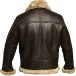 Aviator Fur Collar Men’s Zippered Jacket In Leather - Image 4