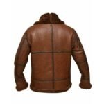 Aviator Brown Bomber Fur Collar Leather Jacket - Image 3