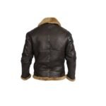 Men’s Light Fur Shearling Black Leather Jacket - Image 3