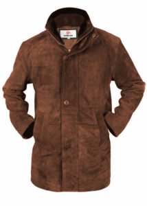 Longmire Robert Taylor Long Brown Suede Coat - Image 4