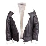 Men’s Fur Collar Aviator Brown Leather Jacket - Image 2