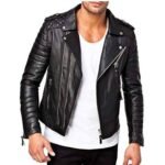 Men’s Leather Marlon Brando Style Biker Jacket
