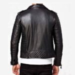 Men’s Leather Marlon Brando Style Biker Jacket - Image 3
