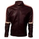 Men’s Dark Brown Cafe Racer Jacket In Leather