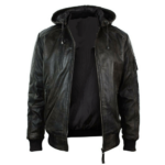 Brown Distressed Leather Jacket Men - Bomber Jacket - Image 2