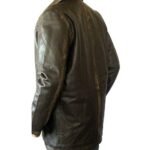 Men’s Distressed Brown Leather Coat - Image 3