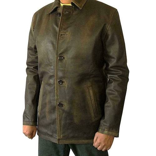 MENS-DISTRESSED-BROWN-LEATHER-COAT.jpg Men’s Distressed Brown Leather Coat - Image 1