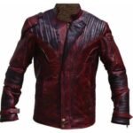 Men’s Distressed Biker Maroon Leather Jacket
