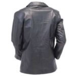 MEN’S GREY LEATHER BLAZER - Image 3