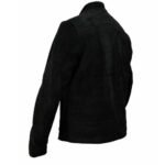 Black Leather Stand Collar Jacket For Men - Image 3