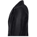 Men’s Vintage Long Coat In Black Leather - Image 5