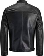 Men’s Black Biker Jacket In Genuine Leather - Image 2