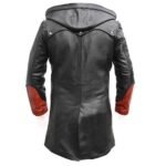 Red Black Coat Men’s Long Leather Coat - Image 3