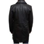 SMART MEN’S BLACK LONG LEATHER COAT - Image 3