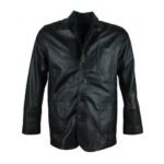 STYLISH BLACK LEATHER BLAZER FOR MEN