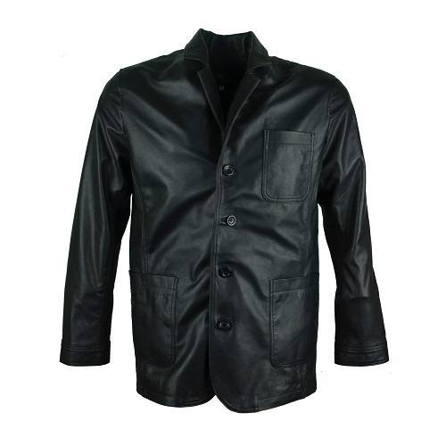 STYLISH-BLACK-SHEEPSKIN-BLAZER-FOR-MEN.jpeg STYLISH BLACK LEATHER BLAZER FOR MEN - Image 1