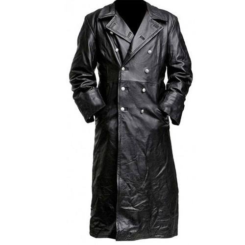 TRENCH-DOUBLE-BREASTED-BLACK-LEATHER-COAT.jpg Double Breasted Trench Coat In Black Leather - Image 1