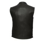 Triple Zip Black Leather Vest - Image 3