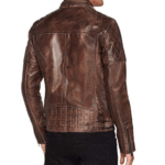 Men’s Biker Vintage Brown Leather Jacket - Image 4