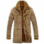 Vintage Brown Men’s Long Shearling Coat