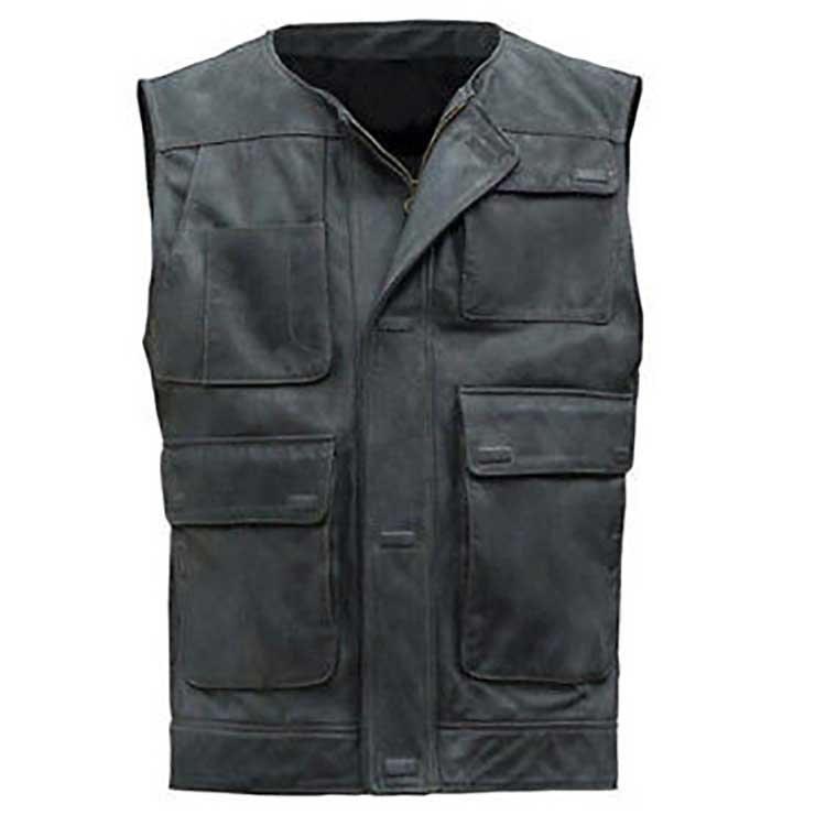 Vest-22.jpg Black Biker Distressed Leather Vest - Image 1