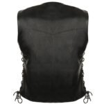 Leather Black Women Vest With Side Lace - Image 3