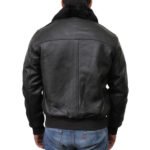 Men’s Artificial Leather Fur Bomber Jacket - Image 4