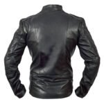 Black Leather Jacket With Double Waist Belts - Image 3