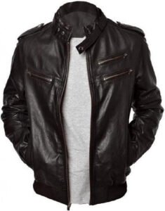 Men’s Leather Black Cafe Racer Jacket
