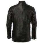 Black Leather Men’s Cafe Racer Jacket - Image 3