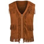 Brown Leather Fringe Vest