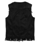 Genuine Leather Black Fringe Vest - Image 3