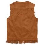 Brown Leather Fringe Vest - Image 3