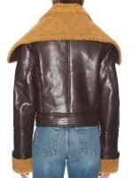 Camila Coelho Elba Brown Leather Jacket