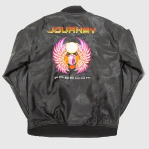 Journey Freedom Bomber Black Leather Jacket