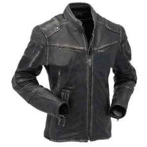 Men’s Leather Black Vintage Jacket In Cafe Racer