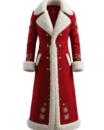 Santa Claus Christmas Red Wool Long Coat