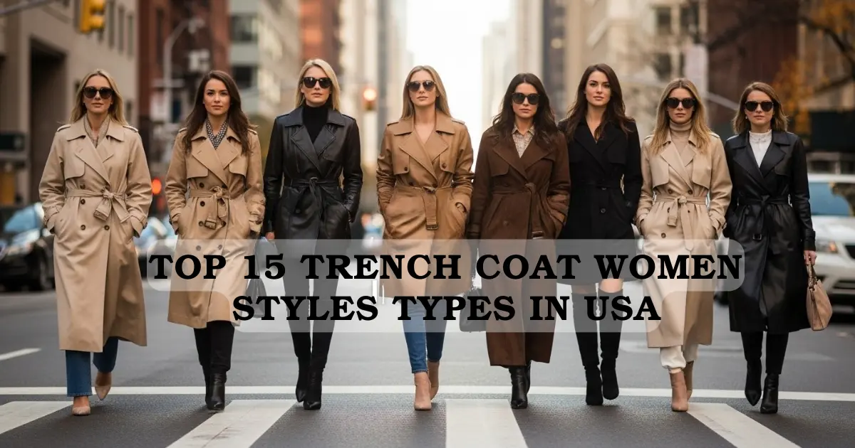 TOP 15 TRENCH COAT WOMEN STYLES TYPES IN USA