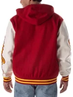 University-of-Southern-California-Red-and-White-Wool-Unisex-Hooded-Varsity-Bomber-Jacket
