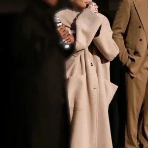 Ariana Grande Wicked Beige Wool Overcoat