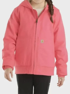 Women's-Pink-Carhartt-Sherpa-Lined-Hooded-Active-Jacket