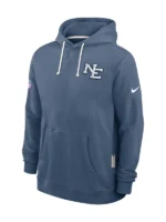 Nike We Are All New England Patriots 2025 Rivalries Sideline Dri-FIT Storm Blue Hoodie