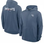 Nike We Are All New England Patriots 2025 Rivalries Sideline Dri-FIT Storm Blue Hoodie
