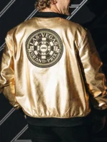 Formula-One-Las-Vegas-Grand-Prix-2024-Racing-Gold-Leather-Bomber-Jacket