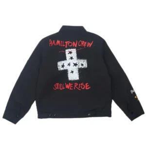 Unisex Hamilton Crew Las Vegas Steadman Stars Motorcycle Black Cotton Jacket